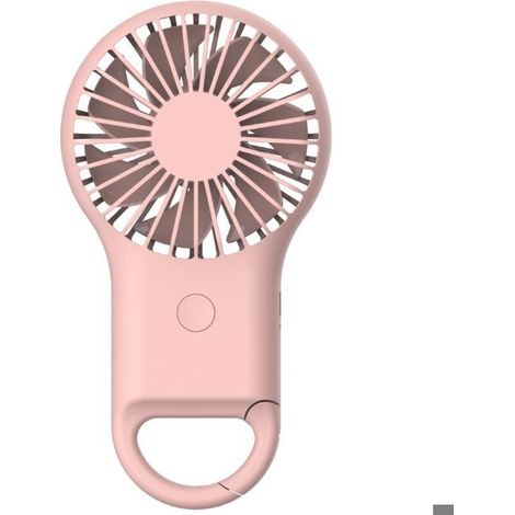 Ventilateur USB portable - OKZ - Mini - Rose - Avec mousqueton - Plastique - Rechargeable USB (1/4)