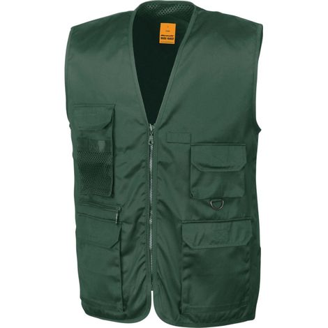 Result Gilet reporter senza maniche multitasche in policotone Verde S (1/2)