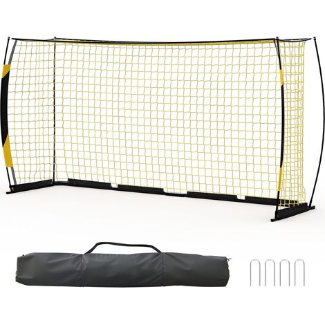 But de football portable 12x6FT – Filet pliable résistant - montage facile pour pénètreînement intérieur extérieurérieur – adolescents et adultes – noir et jaune (1/5)