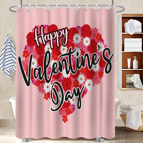 Rideau polyester pour douche 180x180 avec anneaux polyester pour salle de bain pour protéger le sol des éclaboussures efficacement (1/5)