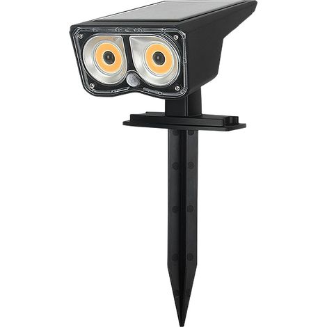 Projecteur solaire à piquer et applique murale 2-en-1 3W 4000K avec détecteur de mouvement PIR IP44 noir - Horoz Electric OZMO (1/5)