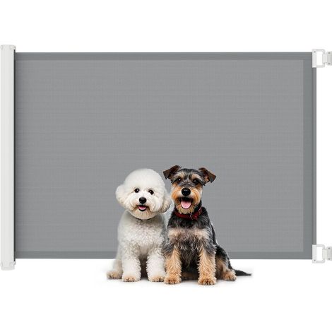 Barrière de sécurité barrière Animaux rétractable Automatique 1,15L x 0,83H m teslin métal Gris (1/5)