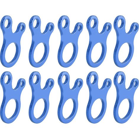 Tendeur de corde à 3 trous pour haubans, idéal pour le camping, la randonnée et les activités de plein air (bleu). (1/5)