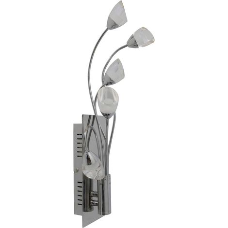 Applique Murale et Plafonnier LED Design Moderne en Métal Chrome et Acrylique 50 cm - PANGIVO (1/4)