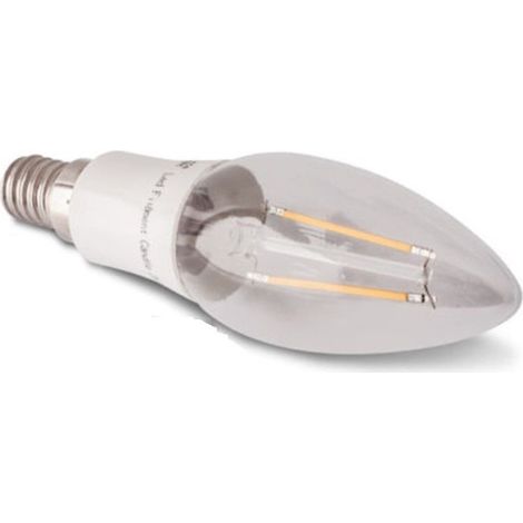 Trade Shop - LED-Kerzenlampe, kleine Fassung, E14, 4 Watt, Filament, Glühlampeneffekt -