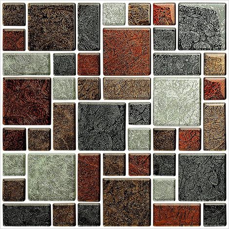 Autocollants carrelage auto adhésif lot de 20 imperméable pour décoration murale cuisine et salle de bain 10 x 10 cm modèle 08 (1/4)