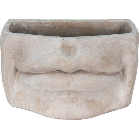 Cache-pot Design Forme de Bouche en Pierre Gris 26 x 16 x 16 cm pour Intérieur - PANGIVO (1/5)