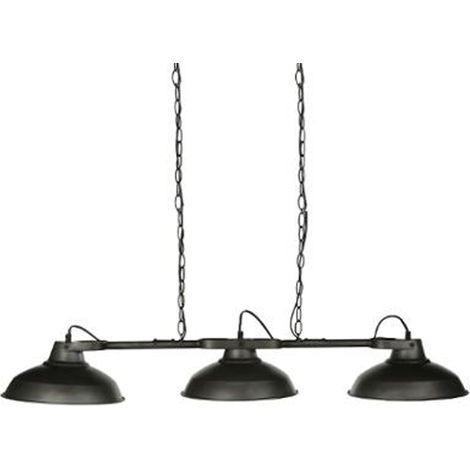 Lampe Suspension Métal de 3 Têtes Noir, L.107 x P.27 x H.65 cm -PEGANE-