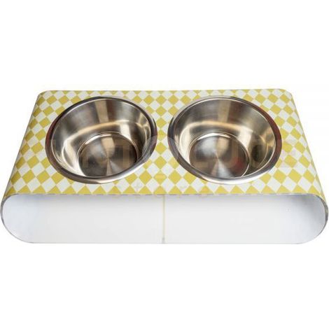 PORTACIOTOLE DOPPIO GRANDE PET BIANCO E GIALLO