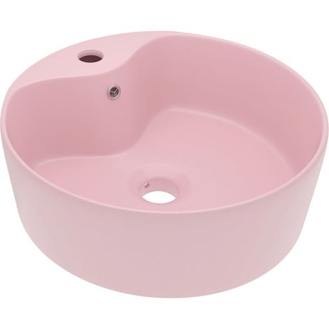 Lavabo vasque à poser Luxueux, Bac à laver, avec trop-plein Rose mat 36x13 cm Céramique OIB6306E (1/5)