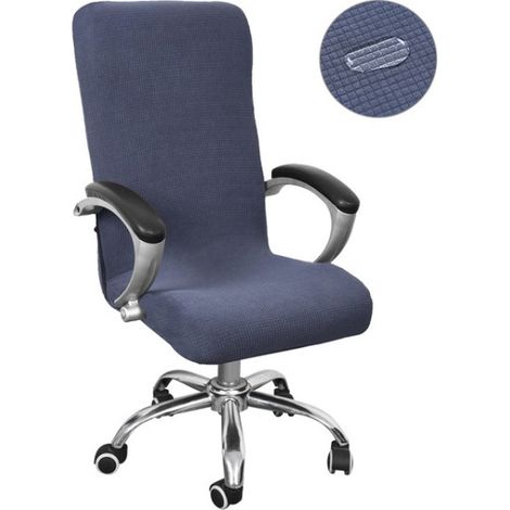 Housse rotative de bureau, housse de protection en tissu, cache-siège pivotant (gris anthracite, grande taille 70-78 cm, format L) (1/5)
