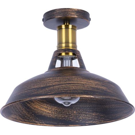 Lampe De Plafond Rétro Luminaire Plafonnier D'Intérieur Vintage E27 Plafonnier En Fer Métallique Pour Chambre À Coucher, Restaurant (1/5)