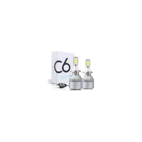 2 x Ampoules H7 LED Ventilé COB C6 - 3800Lm - 12V / 24V - Lampes LED (1/5)