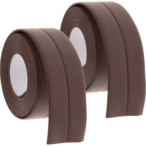 Bandes de calfeutrage imperméables et anti-moisissures pour cuisines et salles de bains (3,8 cm x 3,2 m) (Marron, paquet de 2) (1/4)