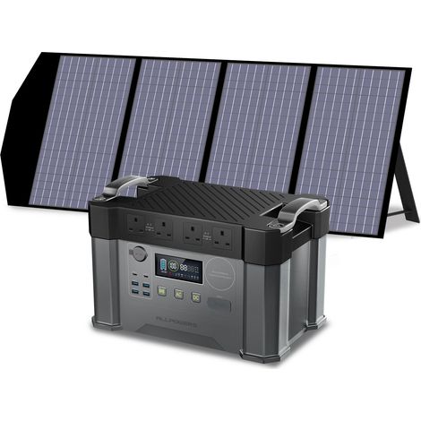 ALLPOWERS S2000 Pro MPPT Solar Generator with 1  140W Folable Solar Panel Included, 2400W 1500wh Portable Power Station, Solar Mobile Battery Pack for Outdoor RV Camping, Home Emergency, Travel (1/5)