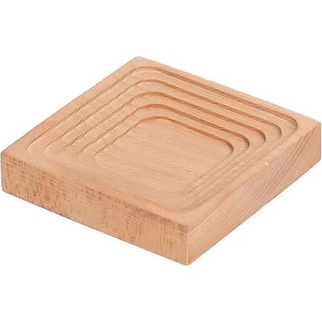 Plateau en bois de hêtre épais, planche à découper écologique, plateau de service pour sushi, pain, fruits, gâteau, petit carré (10 cm) (1/5)