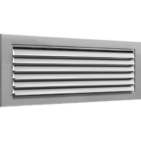 Grille aluminiumà ailettes courbes 1 direction finition RAL9003 Matt avec clips NATHER 990771