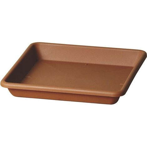 Quadratischer Untersetzer ''Quadro Basic'' für Outdoor Blumen- und Pflanzentopf -38 cm / Kakao
