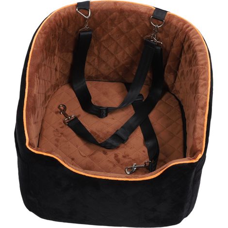 Siège auto pour chien en mousse 25D amovible, lavable, Base antidérapante, rehausseur pour voyage Camping marron (1/2)