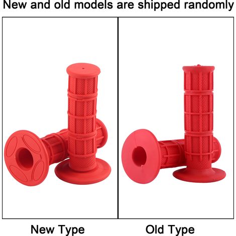 1 Paire de Poignées Universelles en Silicone pour Guidon de Moto 22/25mm (7/8") Rouge Vif (1/4)