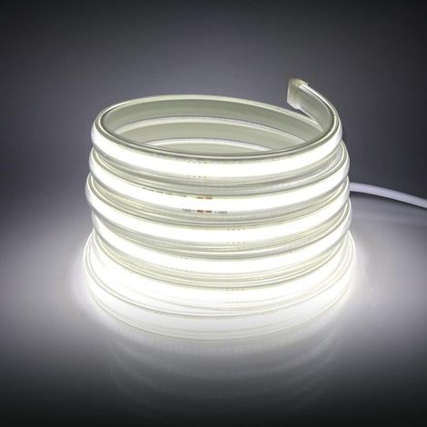 Ruban LED, COB Bande LED 220V avec Interrupteur IP65 Etanche Bande Lumineuse 360 LEDS/M Ruban Flexible Strip (Blanc, 1M) (1/5)