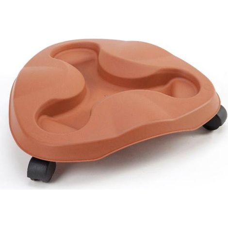 SOTTOVASO CON RUOTE 'TRIFOGLIO' cm 38x38x3h - BAMA