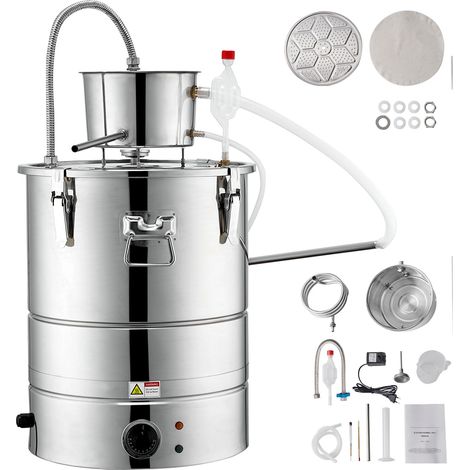 Alambic à huile essentielle 49,2 L distillation d'eau avec fût thumper et pompe à eau (1/5)