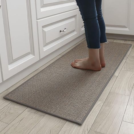 Non-Slip Kitchen Mat Waterproof Kitchen Mat Washed Floor Mat Home Decor Feng Grey (1/5)