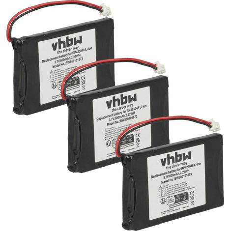 vhbw 3x Akku kompatibel mit Hitachi HI-D6, HI-D6-II schnurlos Festnetz Telefon (600 mAh, 3,7 V, Li-Ion) (1/5)
