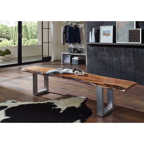 Baumbank Akazie 180x38x45 walnuss lackiert FREEFORM 2 06