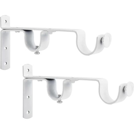 Supports de tringle à rideaux réglables et robustes, lot de 2, blancs (1/5)