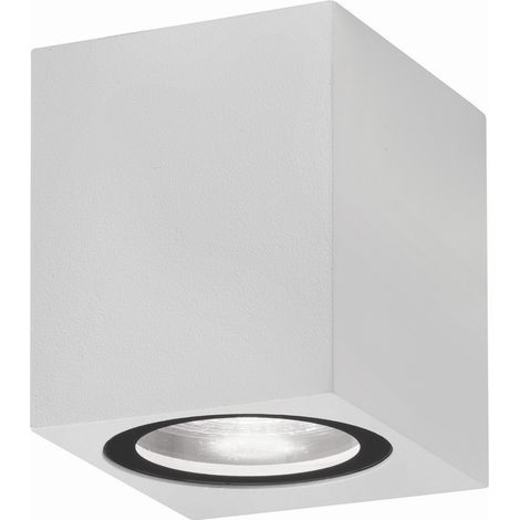 Merano Cincinnati Applique d'extérieur carrée en aluminium blanc verre LED GU10 1x7W IP54