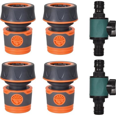 Kit de 6 Raccords Tuyau d'Arrosage 19 mm (3/4") – Adaptateurs Rapides 2 en 1 pour Robinet & Tuyau, Connecteurs Doubles Haute Pression, Antifuite, Compatibles Jardin, Irrigation, Lavage Voiture (1/5)