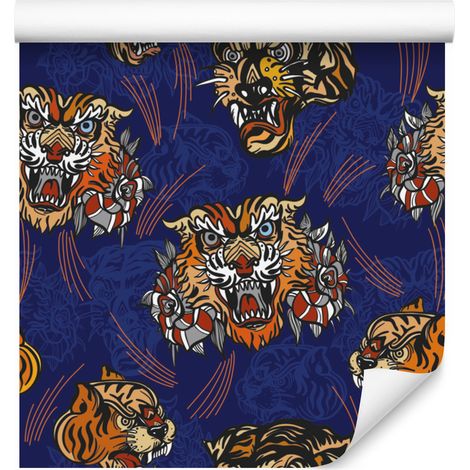 Tiger-Tapete im orientalischen Stil für Wohn- und Schlafzimmer, 50 x 1000 cm (1/5)
