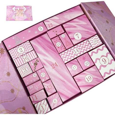 Calendrier de l'Avent en boîte 24 compartiments réutilisables, calendrier de bonbons à remplir Idéal pour les fêtes, les anniversaires, les mariages, ou comme petit cadeau (1/5)