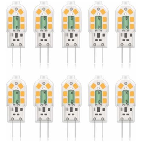 G4 2W LED-Lampe, entspricht 20W Halogenlampe, warmweiß 3000K, 200lm, 12 SMD-LEDs, 12V AC/DC – 10er-Pack [Energieklasse] (1/4)