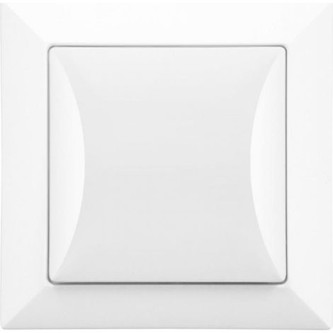 Interrupteur encastré simple, contact de fermeture, 8,1 x 8,1, blanc, 1 pôle, 1 pc.
