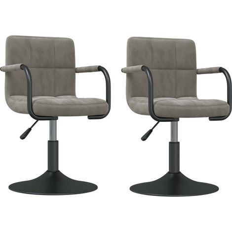 Maison Exclusive - Sedie da Pranzo Girevoli 2 pz Grigio Chiaro in Velluto