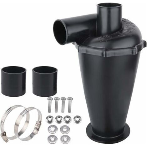 Séparateur de cyclone pour aspirateurs, ensemble complet avec vis et joints en acier inoxydable, 2 tubes de conversion droits (1/5)