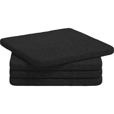 Sitzkissen 4 pcs Schwarz 40 x 40 x 3 cm Stoff vidaXL