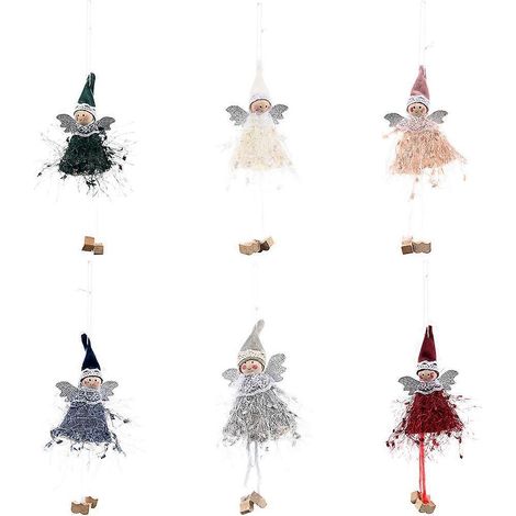 Lot de 6 poupées anges, jolie décoration de Noël pour filles-19X7cm (1/3)