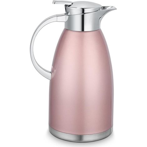 Carafe isotherme en acier inoxydable de 2,3 litres, à double paroi et isolation sous vide, conserve la chaleur et le froid pendant plus de 6 heures, pour le café, le lait, le thé et autres boissons (r (1/5)