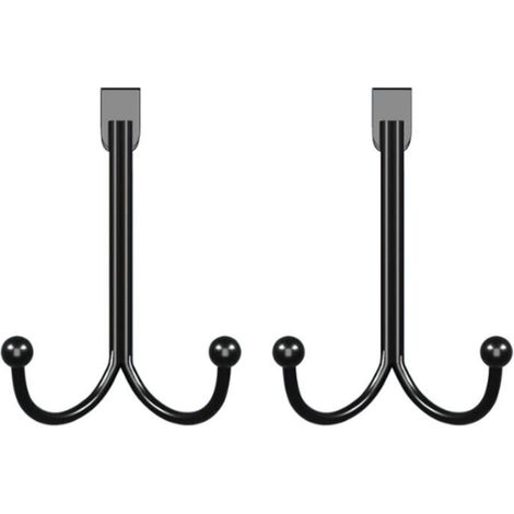 Crochets de porte arrière simples, sans installation requise, dissimulés derrière la porte, patères discrètes, étagères de rangement pour salle de bain/cuisine, crochets de porte arrière, style fer fo (1/4)
