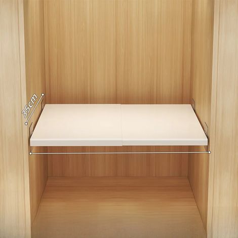Étagère extensible en acier au carbone, cloison télescopique de 35 cm de large et de 27 à 38 cm de long, structure métallique robuste, idéale pour ranger vos vêtements. Solution de rangement murale si (1/5)