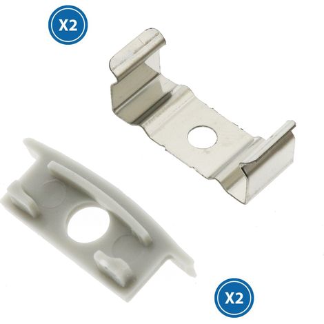 Pack 2 Chevilles et 2 agrafes pour Profil LM3731 - Ledme - LM3731A (1/2)