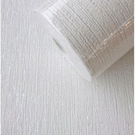 Papier peint vinyle à rayures argentées pailletées 10 m Sintra