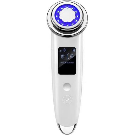 Elektrisches Gesichtsmassagegerät mit digitalem Bildschirm – Multifunktionsgerät für Schönheit und Gesichtspflege (weiß)