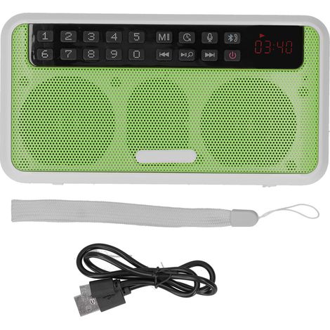 Enceinte Bluetooth Sans Fil E500 Prise en Charge AUX/Carte Mémoire avec Lampe Torche Vert (1/5)