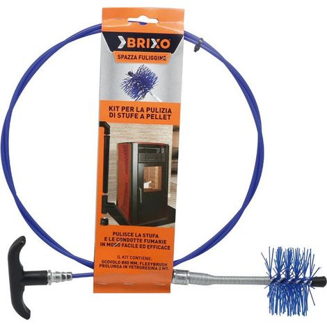 Kit scovoli pulizia per stufe pellet e canne fumarie Brixo