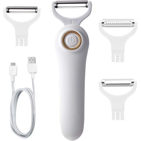 Éplucheur électrique pour pommes de terre, éplucheur électrique portatif pour légumes et fruits 3 en 1, ensemble professionnel, ustensiles de cuisine rechargeables par USB pour pommes, pommes de terre (1/5)